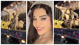 بالفستان الأبيض والزغاريد.. ما سر "زفة" هيفاء وهبي وسانت ليفانت في شوارع القاهرة؟