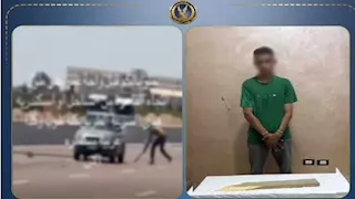 ضبط المتهم بإلقاء الحجارة على السيارات بطريق القاهرة - الإسكندرية