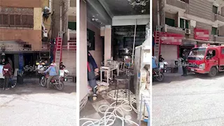 بالصور- السيطرة على حريق داخل مخبز سياحي بأسيوط
