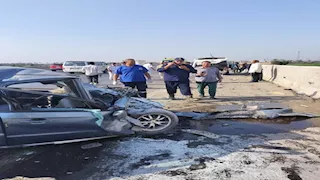 إصابة 9 موظفين بالطيران المدني في حادث تصادم أعلى "بنها الحر"
