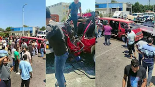 مصرع سيدة وإصابة 4 أخريات في حادث تصادم مروع بالإسكندرية - صور