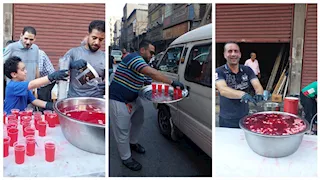 عادة سنوية.. أهالي الإسكندرية يوزعون الشربات بالموز احتفالًا بالمولد النبوي - فيديو وصور 