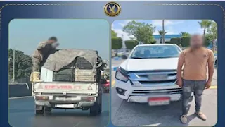 حمولة خطر على الطريق.. ضبط سائق سيارة ربع نقل روع المواطنين في العامرية