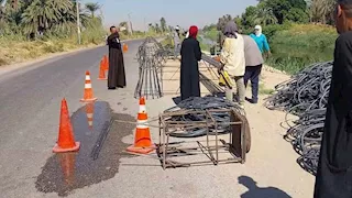 بالصور- تحرك عاجل لإصلاح انهيار بالطريق الغربي السريع بإسنا في الأقصر