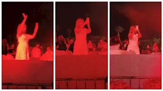 صور وفيديو..لميس الحديدي تحتفل مع جمهور شيرين عبد الوهاب في الساحل الشمالي