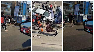 اختلال عجلة القيادة.. ملاكي تصطدم بميني باص وعمود إنارة في المقطم