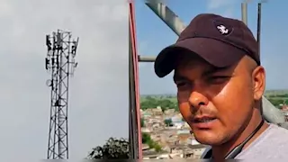 بسبب انقطاع شبكة المحمول.. هندي يصعد برج اتصالات ويهدد بالانتحار