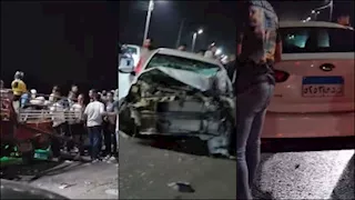 تصادم عدد من السيارات على طريق "ههيا- الزقازيق"  بالشرقية.. وأنباء عن وجود ضحاياـ صور