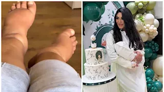 "رجلي كانت أكبر ٥ مقاسات".. سالي عبد السلام تكشف معاناتها قبل ولادة نجلها