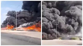 الدخان غطى المنطقة.. تفاصيل حريق هائل بمواسير صرف في 6 أكتوبر
