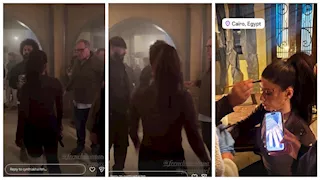 سينتيا خليفة مع فرنش مونتانا في كواليس فيلمهما الجديد