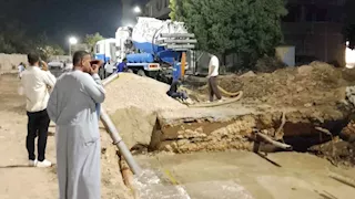 أثناء التشغيل التجريبي.. كسر محبس بالخط الجديد يتسبب في قطع المياه عن مناطق بالأقصر