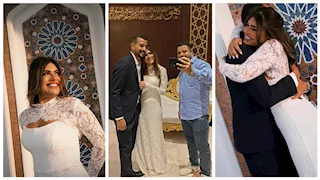 لقطات من عقد قران ديانا هشام.."زغرودة ورقصها مع زوجها وبكاء شقيقتيها"- صور 