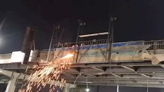 بدء تنفيذ أعمال الصيانة ورفع كفاءة كوبري الفنجري اتجاه حدائق القبة