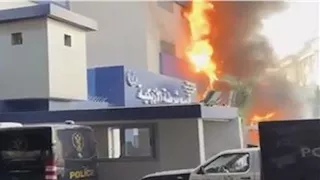 حريق هائل بمحيط قسم شرطة الأزبكية