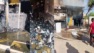  السيطرة على حريق داخل محل كشري بـ جرجا في سوهاج