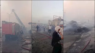 السيطرة على حريق مصنع كرتون بالعبور.. محافظ القليوبية يتابع أعمال التبريد (صور)