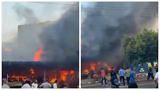 حريق هائل داخل منفذ لبيع الأغذية بمساكن الكاكولا في الإسماعيلية