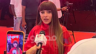 بالصور| جميلة عوض تصل مع زوجها أحمد حافظ العرض الخاص لـ فيلم ريد فلاج