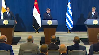 مصر وقبرص واليونان: حل الدولتين الطريق لتحقيق السلام العادل والدائم