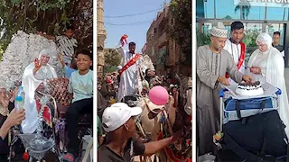"اختار العُمرة بدل الفرح".. عريس من إسنا يحتفل بزفافه على الطريقة الصعيدية - صور